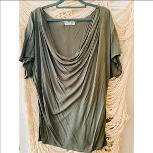 Super soft olive green slouch top